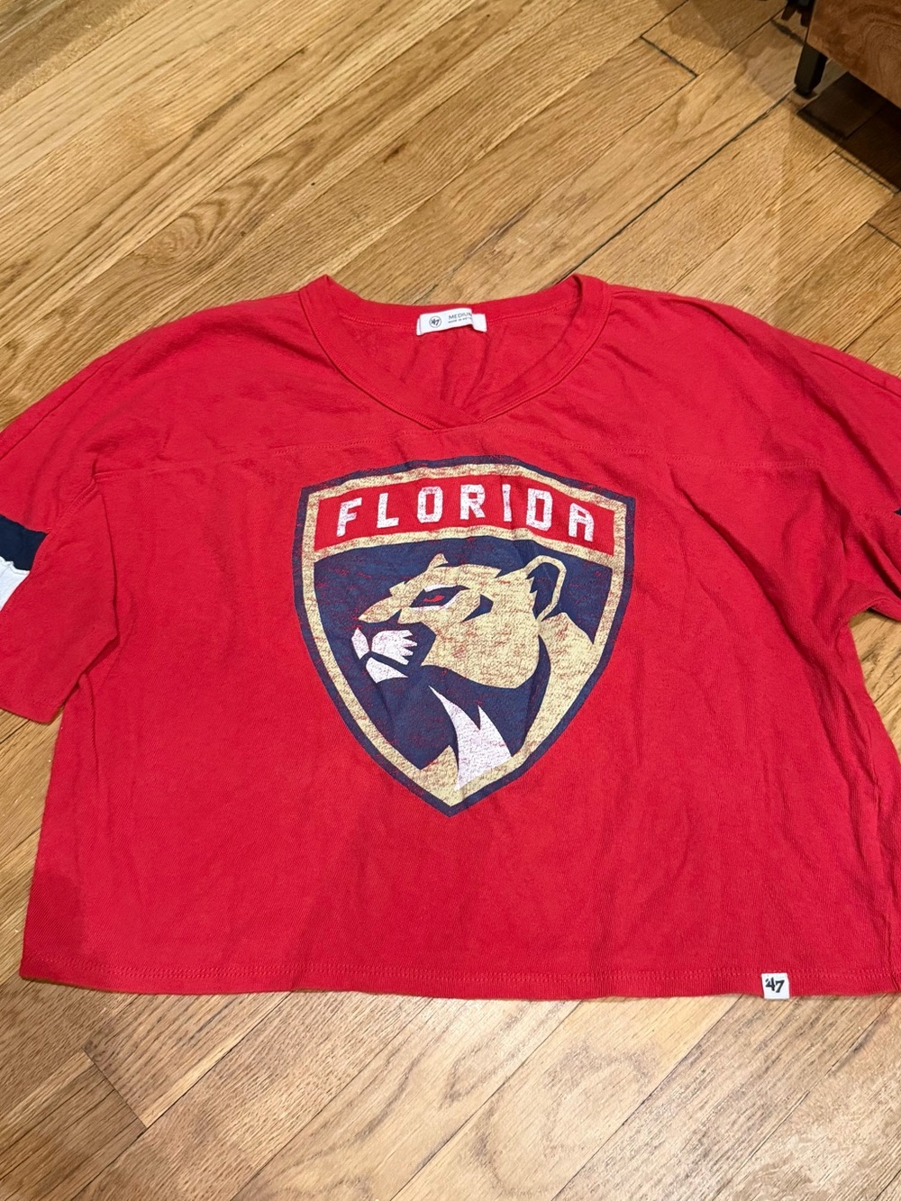 47 Brand Red Florida Panthers Red Cropped Tee